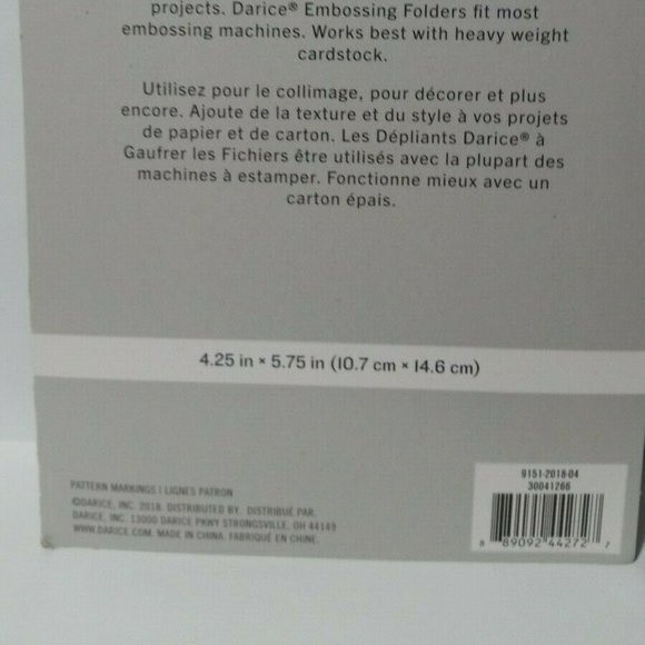 Darice Embossing Folder Pattern Markings Scrapbook Paper Crafts Cards - Picture 4 of 5